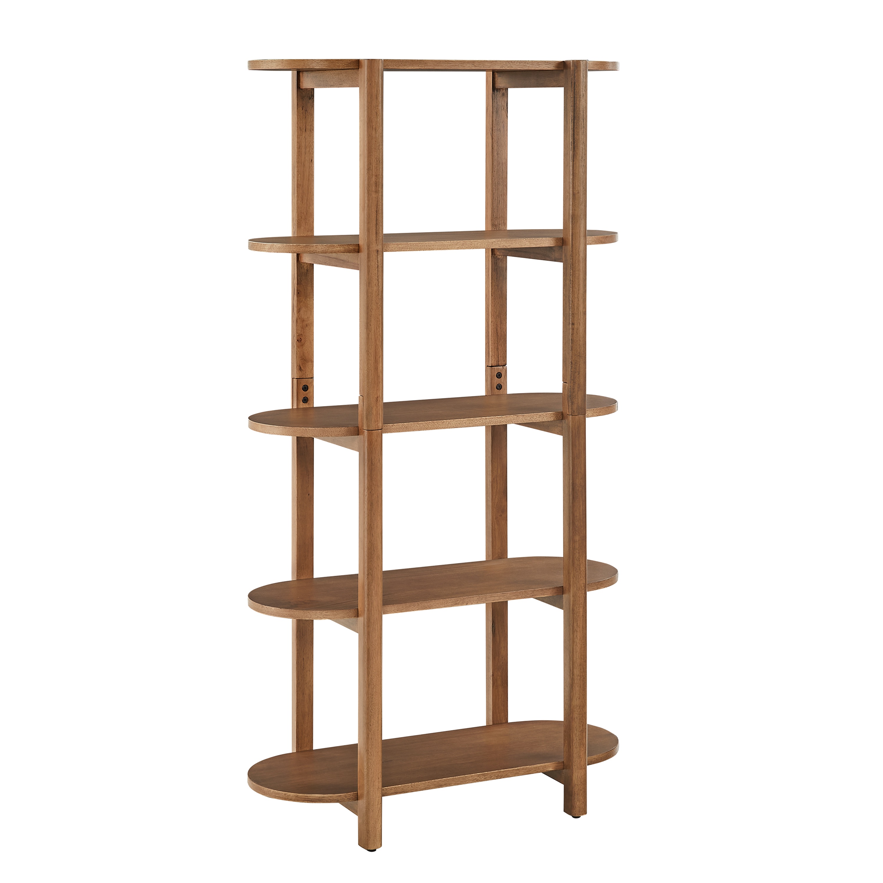 Bower Home Modern 60" Wood Bookcase in Walnut