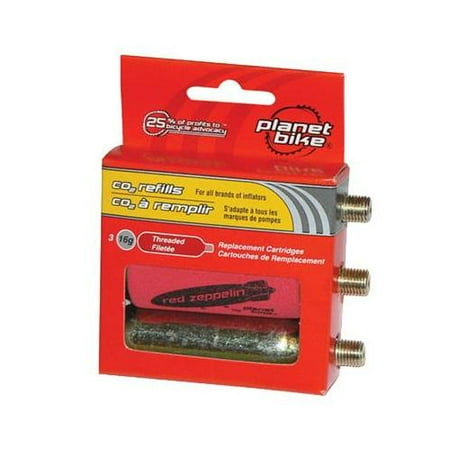 Planet Bike 16 Gram Threaded CO2 Cartridges - 3 pack - 1019-1