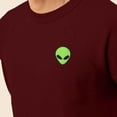 thumbnail image 5 of Dalix Alien Embroidered Fleece Crewneck Long Sleeve Sweatshirt Mens in Maroon M Medium, 5 of 5