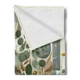 thumbnail image 2 of Ambesonne Eucalyptus Leaves Fleece Throw Blanket Blooming Geometry 70"x90" Green Multicolor, 2 of 5