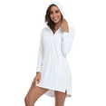 thumbnail image 2 of HDE Beach Coverups for Women UPF 50 Long Sleeve Swim Cover Up Dress with Hood White - XL, 2 of 6