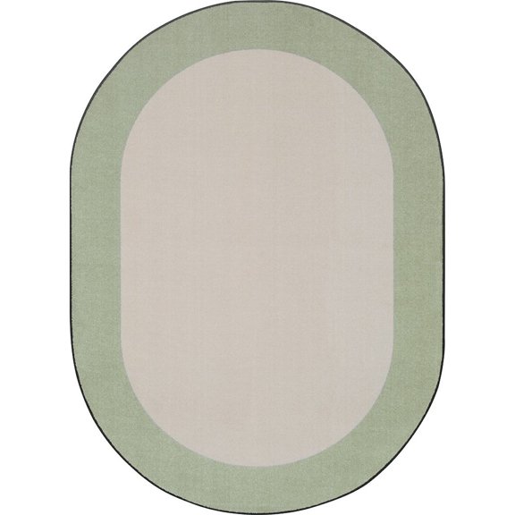 Joy Carpets Kid Essentials Easy Going 7'8" x 10'9" Oval Area Rug in Color Sage