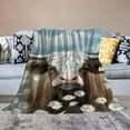 thumbnail image 2 of Creowell Daisies Cow Throw Blanket for Couch Sofa Office Travel Camping School Flannel Soft Plush All Seasons Gift, 3 Sizes 40x50in, 2 of 6