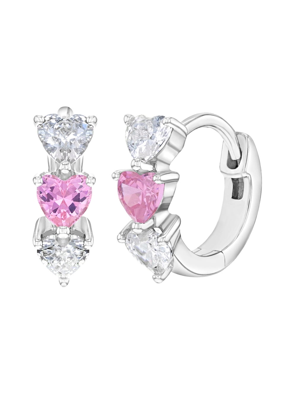 Details about   Sterling Silver Simulated Birthstone Cz Flower Huggie Earrings for Children Girl 