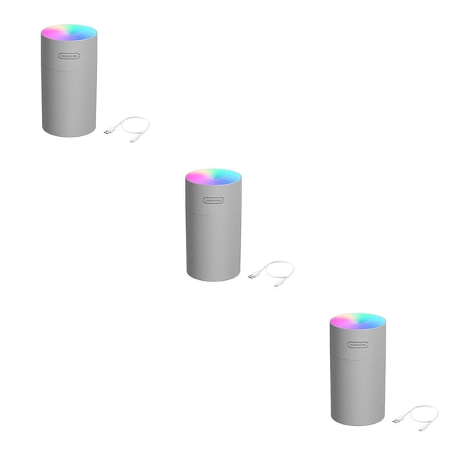 pitrice Humidifier 270/220ml 2W USB Air Humidifier Spraying Diffuser for Home Office Car grey 3Set