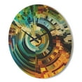 thumbnail image 3 of Designart 'Spiral Paths of Stained Glass' Modern Wood Wall Clock, 3 of 5