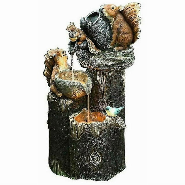 Natural Stone Look Water Fountain Outdoor, Weather-Resistant Outdoor Fountains With Durable Resin, Solar-Powered For Garden Water Features_Perfect Gift