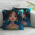 thumbnail image 3 of Throw Pillow Covers Afro Girl Pillow Covers,American African Magical Cushion Covers for Toddler Kids Teenager, Cushion Cases, 3 of 5