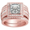 Beverly Wedding Ring Set Halo Sterling Silver Engagement Ring Black Wedding Bands Ginger Lyne Collection