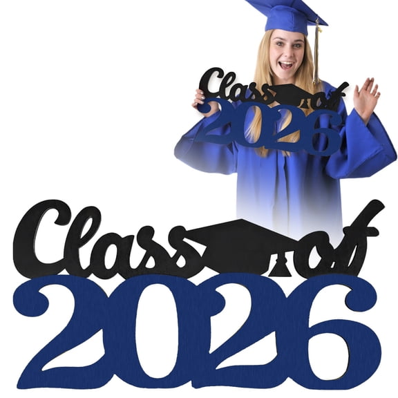 Wooden Class of 2026 Wooden Sign, 8.89"×15.74" Graduation Commemorative Props, Class of 2026 Sign Graduation Decorations, 2026 Graduation Table Decorations for Any Party