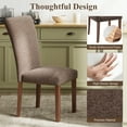 thumbnail image 5 of EOP Modern Upholstered Dining Chairs Set of 4, Tufted Parsons Dining Room Chair with Nailhead Trim, Armless Kitchen Side Chair with Wood Legs, Brown, 5 of 9