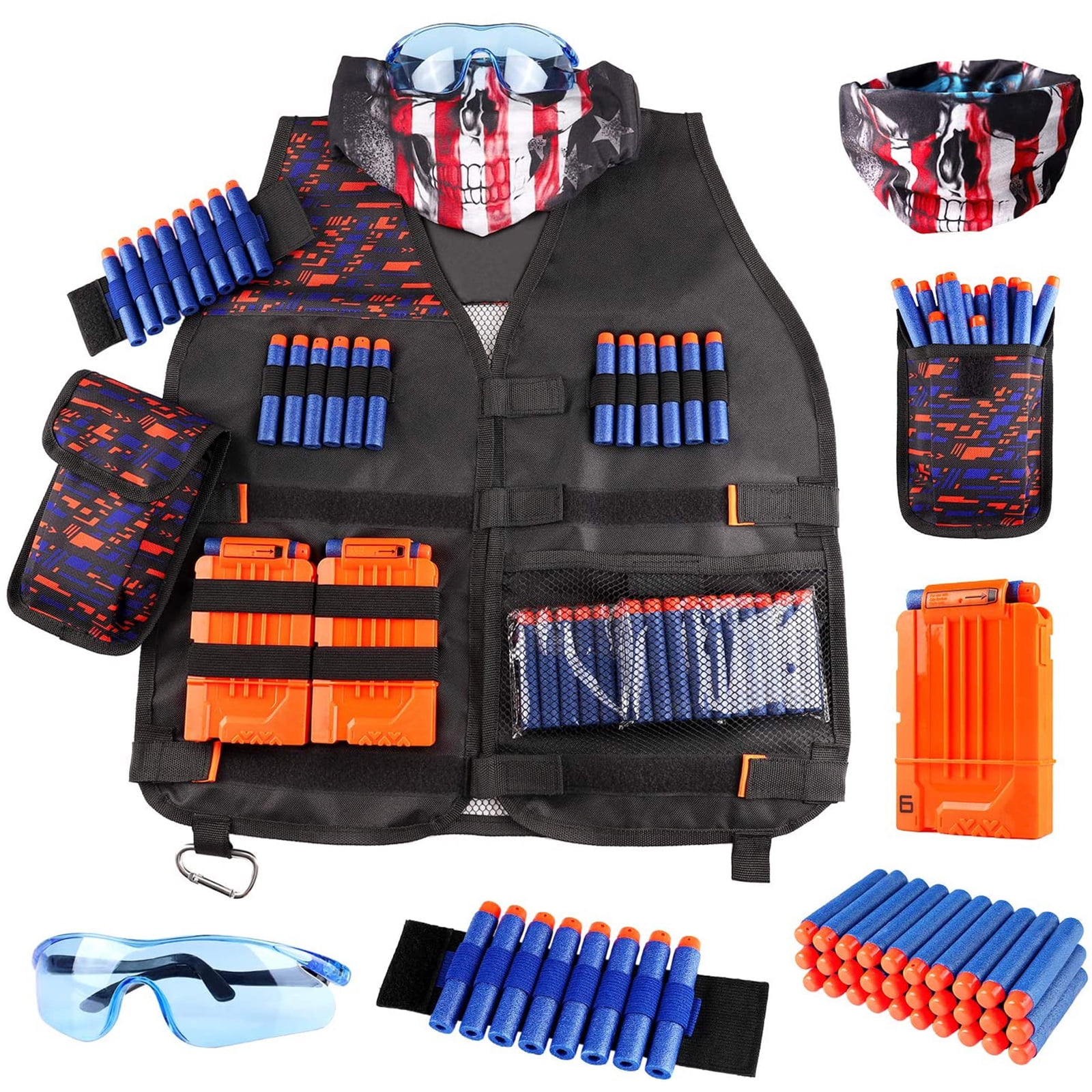 Bandolier +Targets for Nerf Gift Package Xmas Bullets Jacket Wristbands 