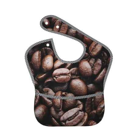 Bingfone Mess-Proof Baby Bib - Waterproof Bib For Baby Boy Or Girl With Food Catcher Pocket, Unisex-Coffee Bean