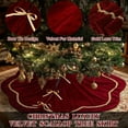 thumbnail image 6 of JEWLALO Christmas Tree Skirt, 48 Inch Red Velvet Fur Scalloped Tree Skirt Sparking Gold Lace Trim for Party Rustic Xmas Holiday Decorations All Year, 6 of 6