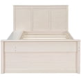 thumbnail image 6 of Euroco Wood Twin Size Platform Bed with Trundle and Storage Cabinets, Cream White, 6 of 12