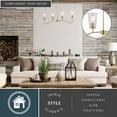 thumbnail image 3 of Beverly 4 Light Gold Brass Linear Chandelier Island Pendant Fixture Clear Glass Shade, LED Compatible, 3 of 13