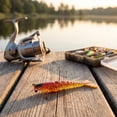 thumbnail image 3 of Shrimp Lure, Sinking Soft Plastic Realistic Design Ironclad Style Bionic Weighted Prawn Bait Artificial Tackle of Bass Redfish Saltwater Fishing 4.53 in 10 g 2 Pack, 3 of 4