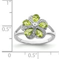 thumbnail image 2 of Primal Silver Sterling Silver Rhodium Peridot Diamond Ring, 2 of 4