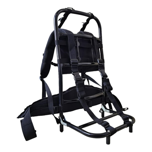 Nylon de Aleación de aluminio Zulema con marco de mochila de transporte pesado 60 kg Negro