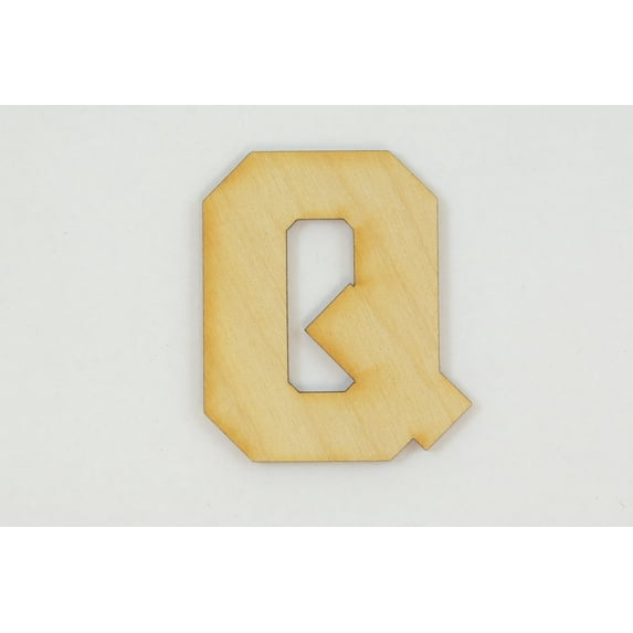 1 Pc, 6 Inch X 1/8 Inch Thick Collegiate Font Wood Letters Q Easy To Paint Or Decorate For Indoor Use Only