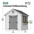 thumbnail image 3 of Little Cottage Co. 8x8 Colonial Williamsburg Shed with Operable Windows and Floor, Outdoor Wood Storage Do-It-Yourself Precut Kit, 3 of 14