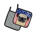 thumbnail image 2 of Carolines Treasures BB2192PTHD Flag and Fawn Pug Pair of Pot Holders , 7.5HX7.5W, multicolor, 2 of 3