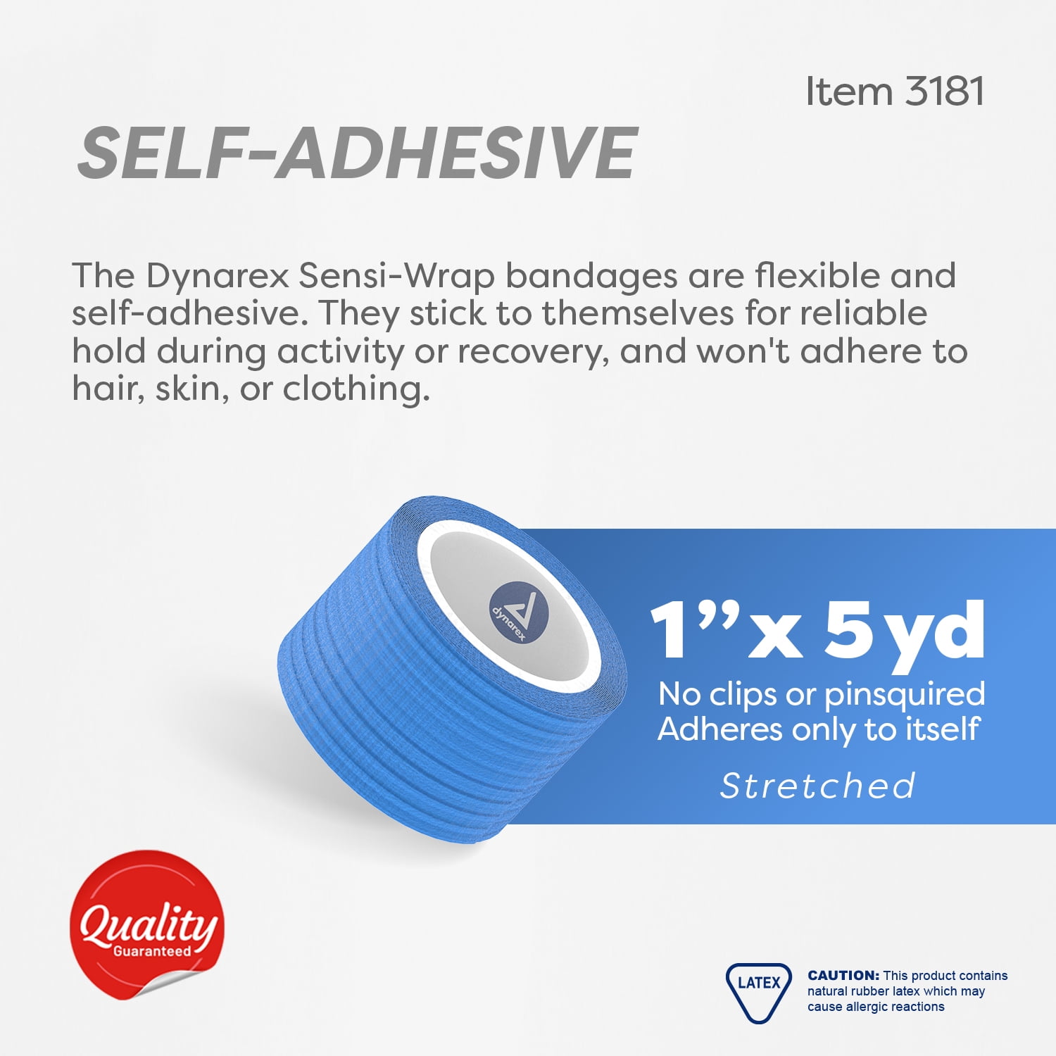 Dynarex Sensi-Wrap Self-Adhesive Bandages, 30-Pack, 1" x 5 yards, Assorted Colors, Latex, Colored Elastic Cohesive Athletic Tape, Tattoo Grip & Vet Wrap