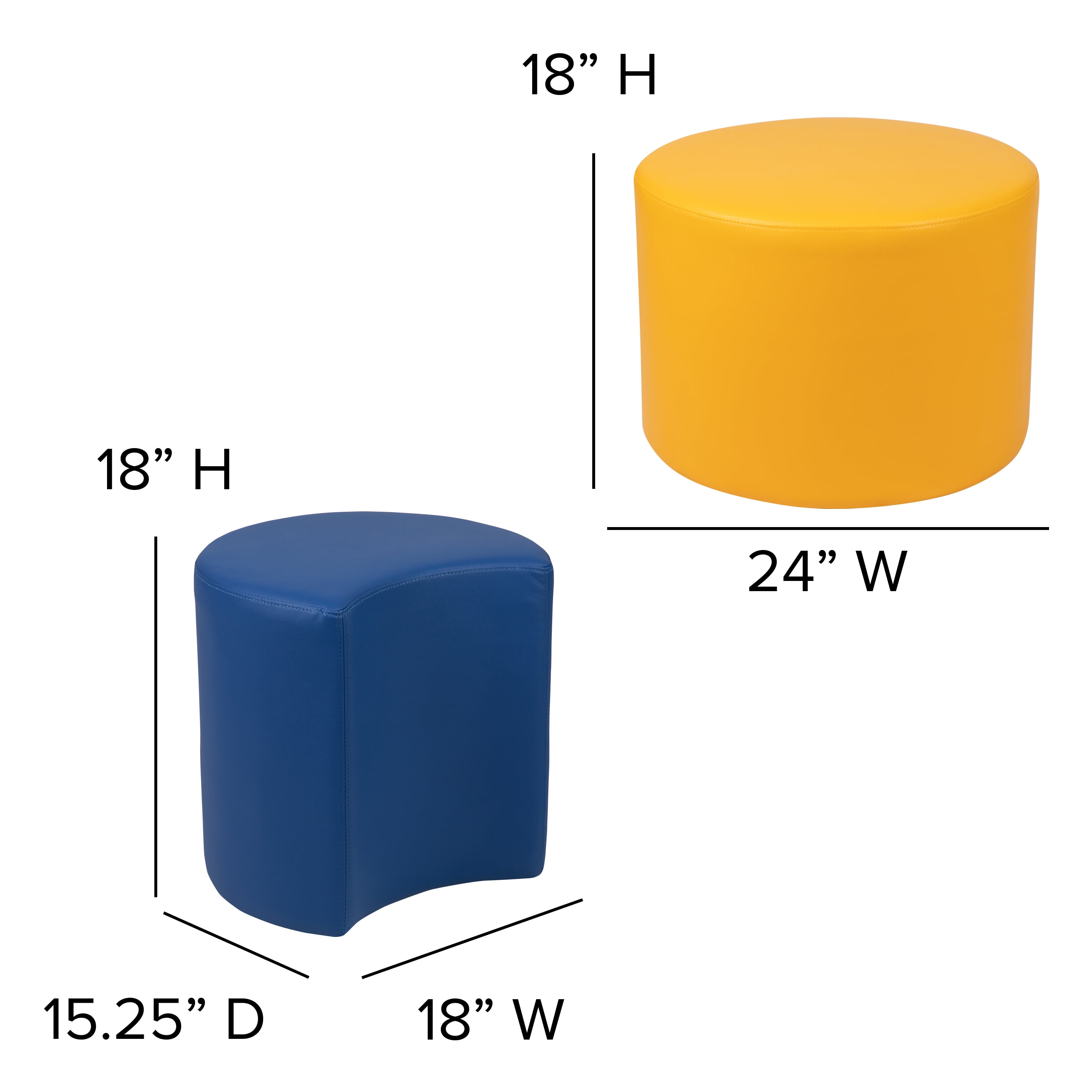 Flash Furniture Nicholas Soft Seating Flexible Flower Set for Classrooms and Common Spaces - Assorted Colors (18"H)