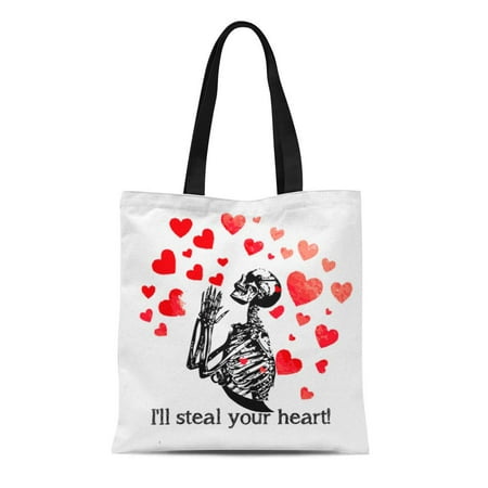 ASHLEIGH Canvas Tote Bag Love Steal Your Heart Funny Vintage Pirate Humor Reusable Handbag Shoulder Grocery Shopping Bags