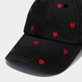 thumbnail image 4 of Women's Baseball Cap, Embroidered Heart Denim Trucker Hat, Adjustable Retro Vintage Style Cap for Women, Casual Outdoor Sun Hat for Daily Wear​-Black, 4 of 6