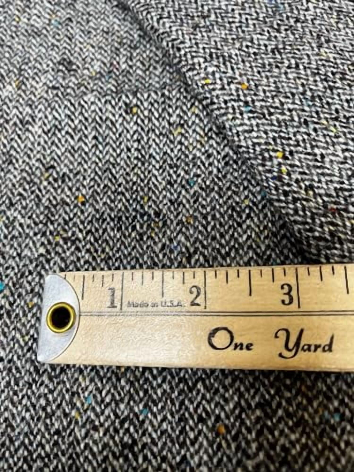 Tuva Textile Real Wool Quality Fabric (Flannel) Black & White Herringbone - Med Weight Wool Flannel & Washable, Fabric by The Yard, Made in China