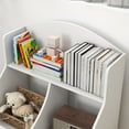 thumbnail image 2 of Qaba Kids Bookshelf,3 Tier Bookcase,Toy Storage Organizer for Toddlers with Drawer for Playroom,Nursery,Bedroom,Classroom,White,White Mdf Furniture Youth Kids Baby Furniture, 2 of 10