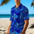 thumbnail image 5 of Men's Hawaiian Shirt Tropical Vacation Beach Palm Short Sleeve Shirts Button Down Turndown Collar Blouse Shirt, 5 of 6