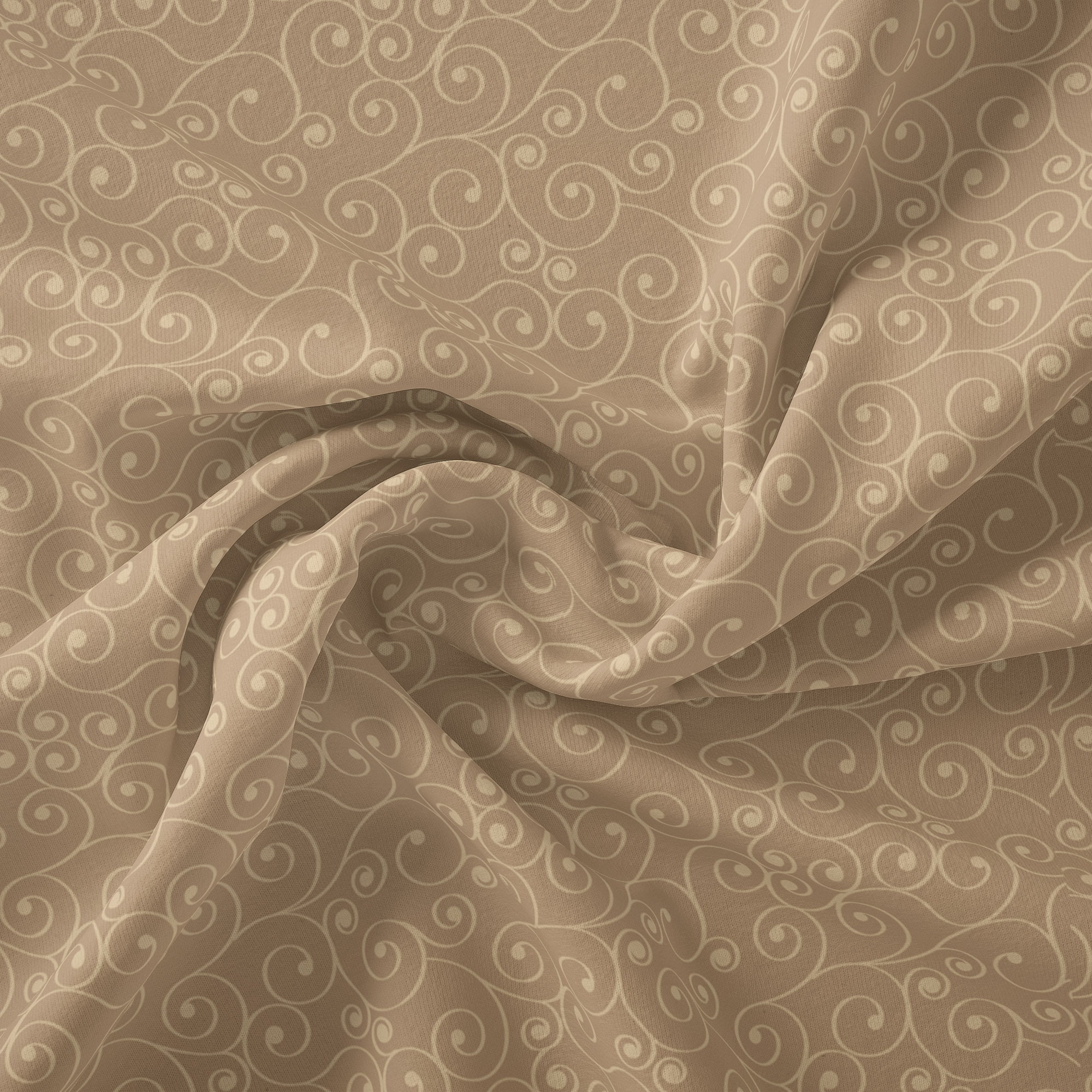 Waverly Inspirations 1 Yard 100% Cotton Russian Spirals, Brown, 44" Wide for Quilting & Sewing
