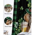 thumbnail image 3 of St Patricks Day Blackout Curtains for Bedroom Living Room Darkening Curtains 54 Inch Long Watercolor Dogs Green Shamrock Plaid Short Curtain for Small Window Treatment Grommet Drapes 42"x54"x2, 3 of 9