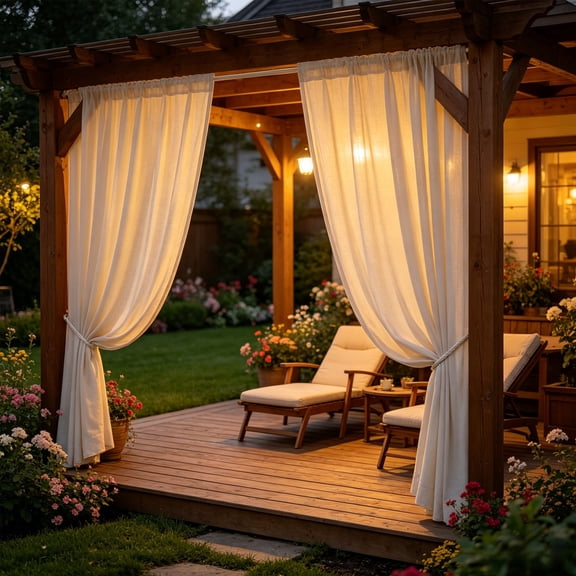 Outdoor Curtains for Patio Waterproof -Weatherproof Privacy Outside Curtains for Pergola, Gazebo, Porch, Cabana, Balcony, 62.99 x 98.42 Inch