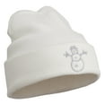 thumbnail image 5 of Christmas Snowman Embroidered Cuff Beanie - White OSFM, 5 of 5