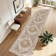thumbnail image 2 of Roxstand 2.5'x12' Washable Runner Rug for Hallway Entrance Bedroom Entryway, Vintage Non Slip Stain Resistant Kitchen Rugs, Turmeric, 2 of 10