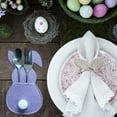 thumbnail image 4 of Set of 4 Bunny Flatware Holders Easter Bunny Cutlery Bag Cutlery with Tail, 4 of 4
