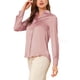 thumbnail image 4 of CAMISAS ELEGANTES PARA MUJER INSPIRADAS CHIC, CON CUELLO PUNTA V Y MANGAS LARGAS, BLUSA DE SATÉN SUAVE L ROSA POLVO, 4 of 8