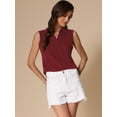 thumbnail image 3 of DARING DIVA Women's Sleeveless V Neck Solid Loose Casual Top M Burgundy, 3 of 6