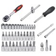 thumbnail image 2 of 46 In 1 Pcs Tool Kit & Screwdriver And Socket Set | Hand Tool Kit Wrench Set Multi Purpose Combination Tool Case Precision Socket Set-Silver-V-381 | Easily Used & Storage, Durable Set, 2 of 5