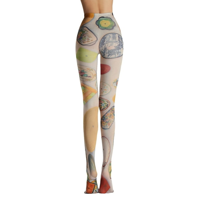 ZLight Polyester Colorful And Playful Womens Funky Printed Tights Burst Of Fun In Wardrobe Jumpsuit Patterned Tights Sweet 1