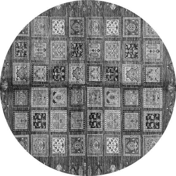 Ahgly Company Indoor Round Abstract Gray Modern Area Rugs, 5' Round