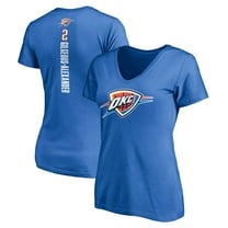 Women's Shai Gilgeous-Alexander Blue Oklahoma City Thunder Playmaker Name & Number V-Neck T-Shirt