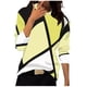 thumbnail image 2 of Pntutb - Blusa de manga larga para mujer, estilo informal, cuello redondo, costuras, color de contraste Pntutb Pntutb-7098, 2 of 5