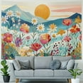 thumbnail image 4 of Shiartex Flower Tapestry Sunrise Tapestry Fresh Floral Tapestry Landscape Tapestry Garden Tapestry Home Wall Hanging For Living Room Bedroom Decoration Painting, 4 of 6