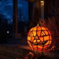 thumbnail image 4 of Halloween Pumpkin Night Light, 2-Size Jack-O-Lantern LED Lamp, Plastic Battery Operated Pumpkin Lantern for Indoor Home Holiday Party Decor, Tall/Round Pumpkin Shape, 4 of 6