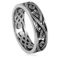 thumbnail image 6 of K-KED Stainless Steel Ring with Punk Pattern Hollowed Out Vintage Ring for Men-steel-9, 6 of 7