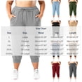 thumbnail image 3 of Posijego Women's Plus Size Capri Sweatpants Elastic High Waisted Drawstring Athletic Outdoor Running Joggers Pants with Pockets, 3 of 7